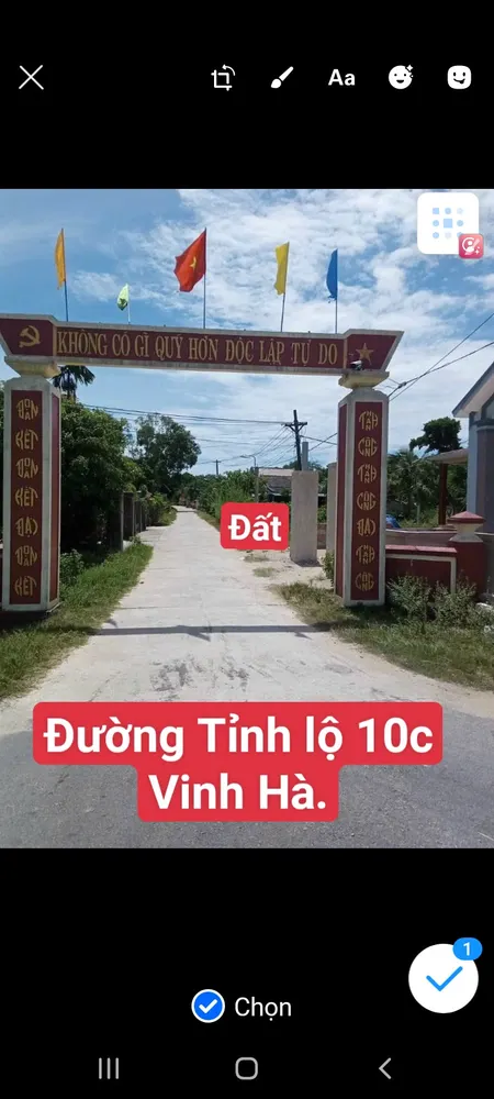 Cần bán 160m đất Vinh Hà, Phú Vang, Tp Huế sau lưng1 nhà mặt tiền 10c