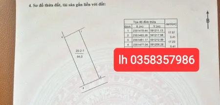 Bán đất 94m² ngang 5.41m giá 2.26 tỷ Xã Sóc Sơn