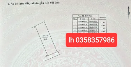 Bán đất 96m² ngang 5.42m giá 2.3 tỷ Xã Sóc Sơn