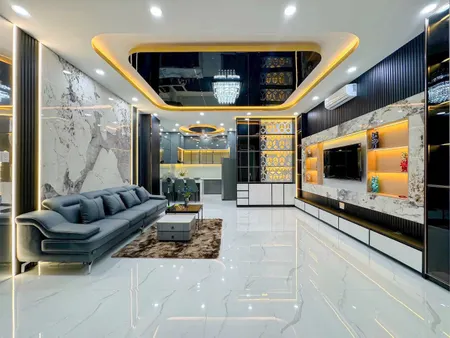 Nhà mới xây 4 tầng, nội thất đầy đủ, sẵn sàng đón gia chủ. Vị trí tại khu phân lô mới đường Huỳnh Tấn Phát, Nhà Bè.