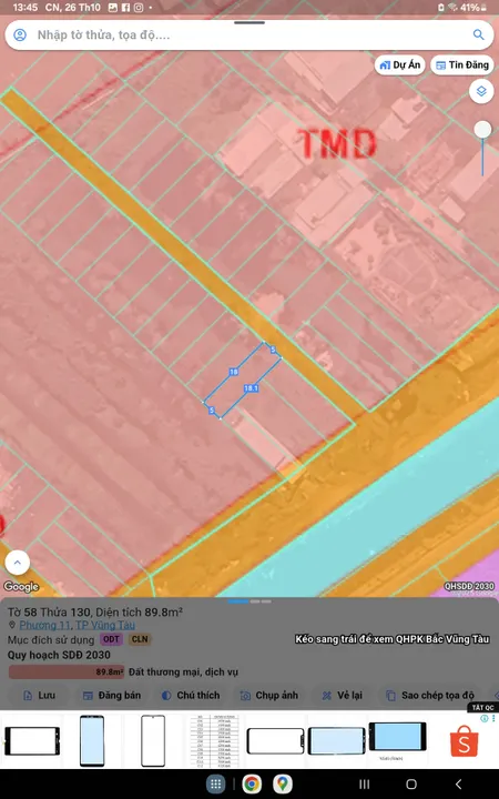 Bán đất 89.8m² giá 2.5 tỷ Phường Phước Thắng, lh: 0909518879