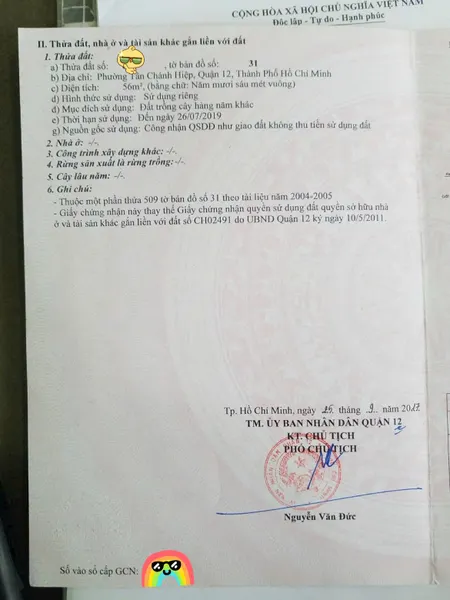 BÁN LÔ ĐẤT ĐẸP (4X14) HẺM NGẮN HUỲNH THỊ HAI, P.TÂN CHÁNH HIỆP, Q12