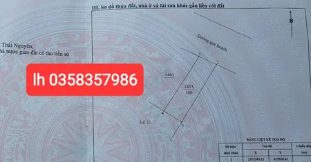 Bán đất 100m² ngang 5.30m giá 1.1 tỷ Phường Phổ Yên