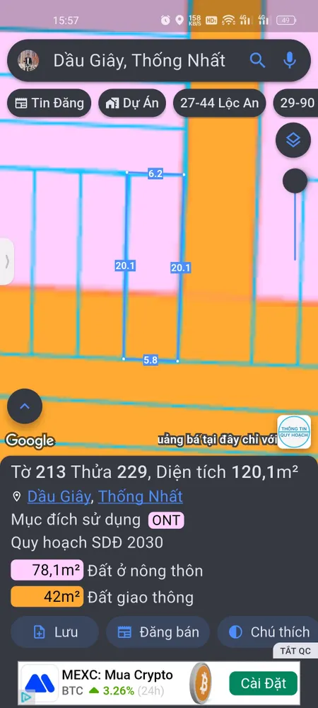 Lô đất mặt tiền KCN Xuân Quế