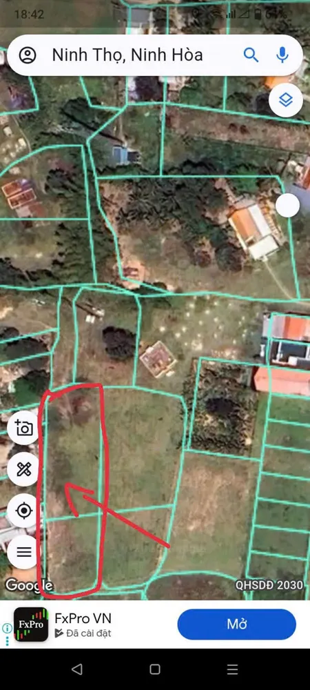Bán đất 1282.1m² ngang 20.5m giá 2 tỷ Xã Bắc Ninh Hòa