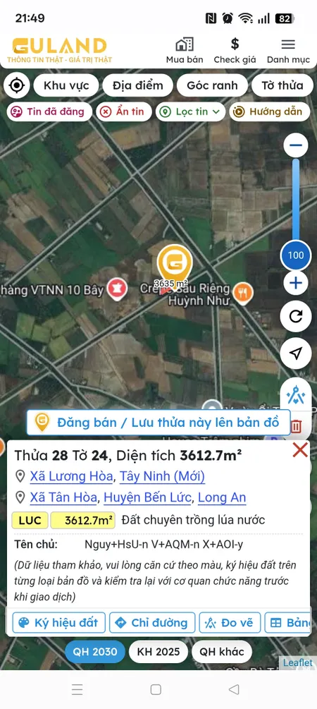 Bán đất 3612.7m² ngang 60m giá 4 tỷ Xã Lương Hòa
