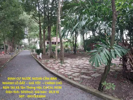 ĐỊNH CƯ NƯỚC NGOÀI CẦN BÁN NHANH LÔ ĐẤT – GIÁ TỐT  – CHÍNH CHỦ BÁN TẠI Xã Tân Thông Hội, Củ Chi