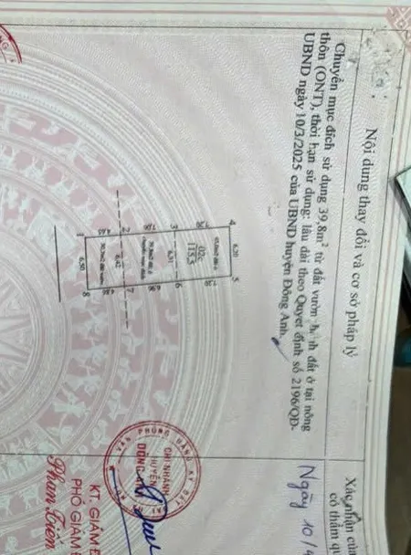 Bán đất 115.5m² ngang 6.50m Xã Phúc Thịnh