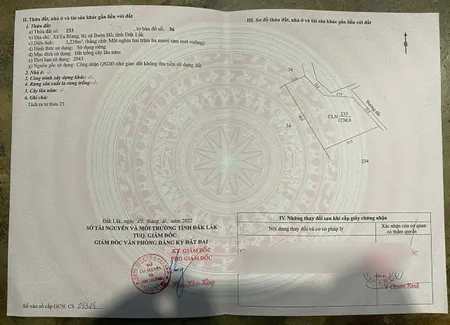 Bán đất 1238m² giá 190 triệu Xã Ea Drông