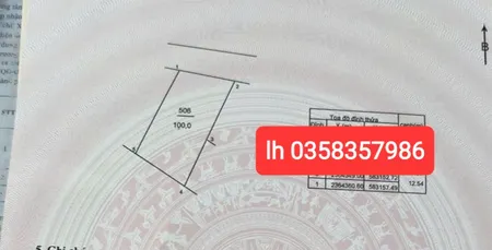 Bán đất 100m² ngang 7.37m giá 850 triệu Xã Trung Giã