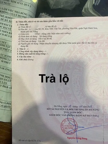 📌📌📌LÀM VIỆC TRỰC TIẾP GIÁ TỐT !!! Bán lô đất mặt tiền trà lộ,  ngũ hành sơn