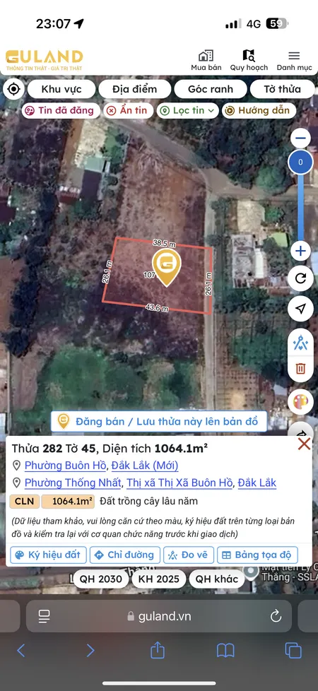 Bán đất 1064.1m² giá 2.6 tỷ Phường Buôn Hồ