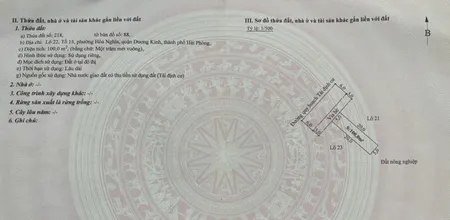 Bán đất 100m² ngang 5m tái định cư Hòa Nghĩa, Phường Dương Kinh