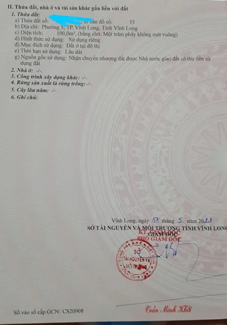 Bán đất 100m² ngang 5m giá 1.25 tỷ Phường Thanh Đức