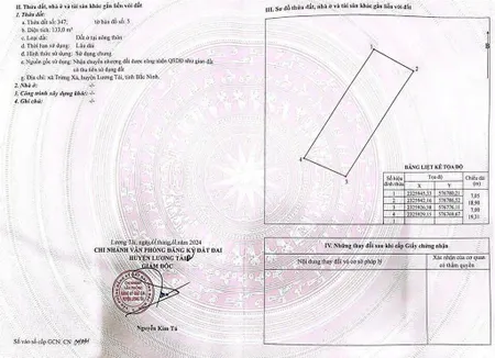 Chính chủ bán đất gần sân bay gia bình bắc ninh. ô tô đỗ cửa dt 133m2 mt=h=7m giá 1,6 tỷ