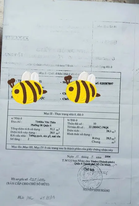 Bán nhà hẻm 73/4Bis Văn Thân P8, Q6