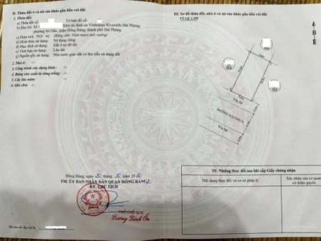 Bán lô đất kích thước đẹp 50m2 mặt tiền 5m đường 11m trong khu phân lô hồng bàng, hải phòng