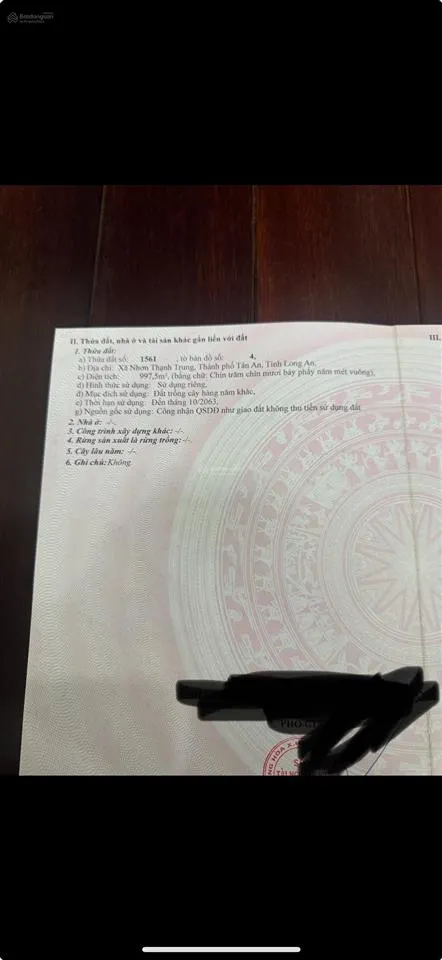 Đất vườn mặt tiền lê minh xuân 1000m2= 1,7tỷ thương lượng(trả là bán) xã nhơn thạnh trung tp tân an