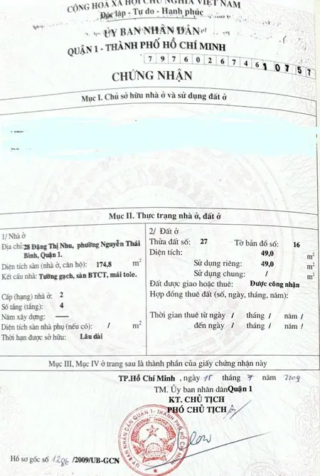 Bán Nhà Mặt Tiền 28 Đặng Thị Nhu, Phường Nguyễn Thái Bình, Quận 1