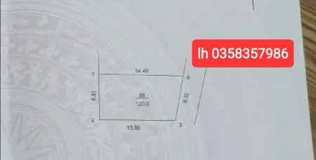 Bán đất 120m² ngang 8.32m giá 1.3 tỷ Xã Trung Giã