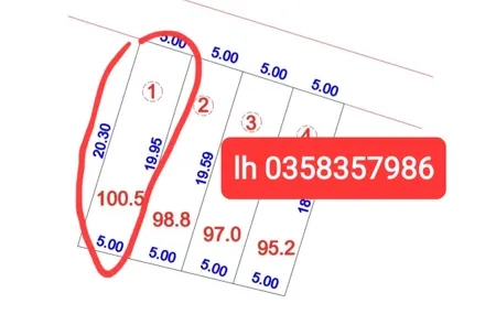 Bán đất 100.5m² ngang 5m giá 1.76 tỷ Xã Sóc Sơn