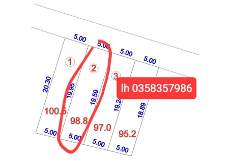 Bán đất 98.8m² ngang 5m giá 1.73 tỷ Xã Sóc Sơn