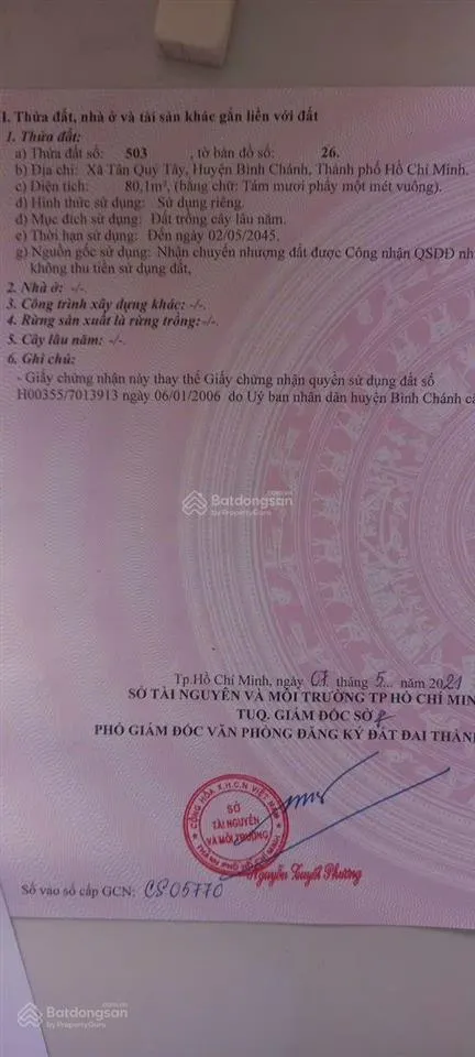 Cần bán đất hẻm xe hơi. xã tân quý tây, huyện bình chánh. quy hoạch khu dân cư hiện hữ