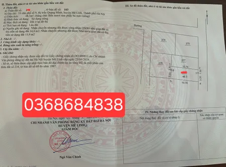 Bán đất 48.3m² ngang 4.5m giá 3.1 tỷ Xã Quang Minh