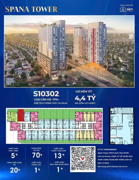 SUN SPANA TOWER ĐÀ NẴNG TÒA S1-03-02 sân vườn 73m2, giá cực rẻ.