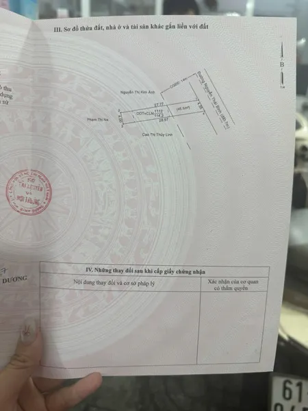 Mặt tiền Nguyễn Thái Bình, Phú Hoà, gần Trường học cấp 2 , DT: 4X 27, thổ cư: 50 đường nhựa rộng 7m, LH: 0949243531