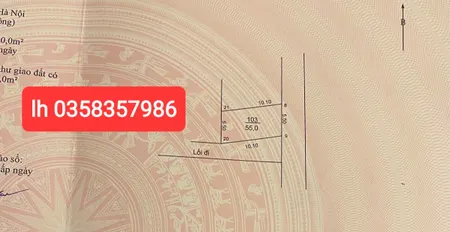 Bán đất 55m² ngang 5.50m giá 1.85 tỷ Xã Nội Bài