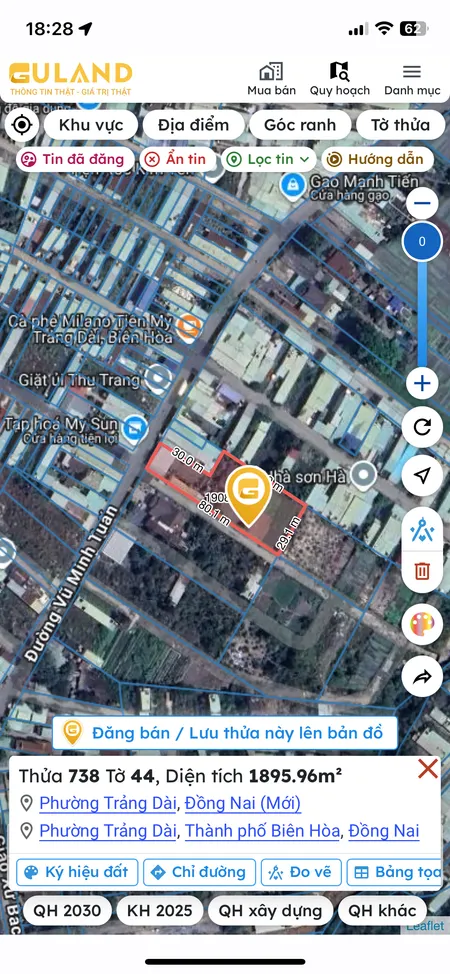 Đất gần ngã 3 thanh hoá,hẻm xe hơi,đường bê tông,dt 5x14m