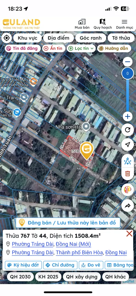 Bán đất 70m² ngang 5m giá 860 triệu Phường Trảng Dài