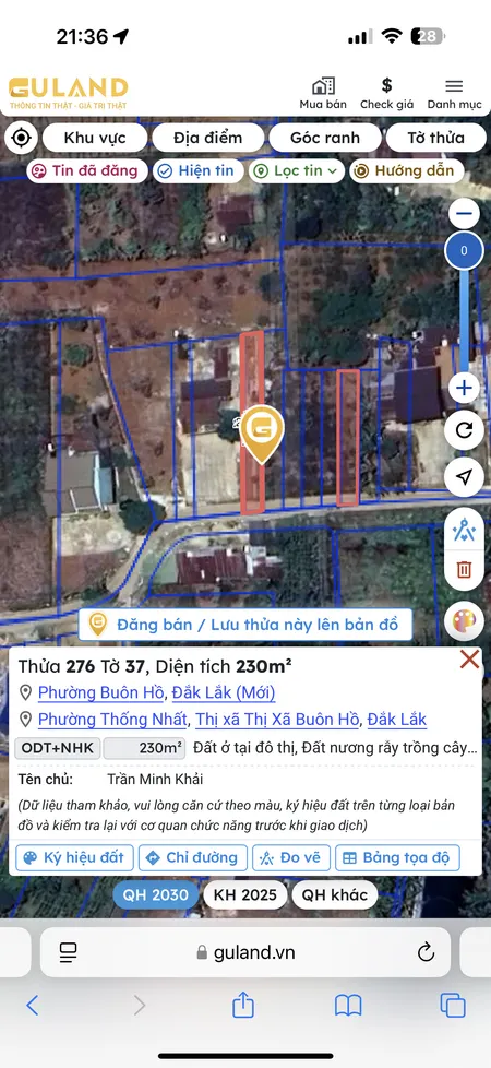 Bán đất 230m² giá 550 triệu Phường Buôn Hồ