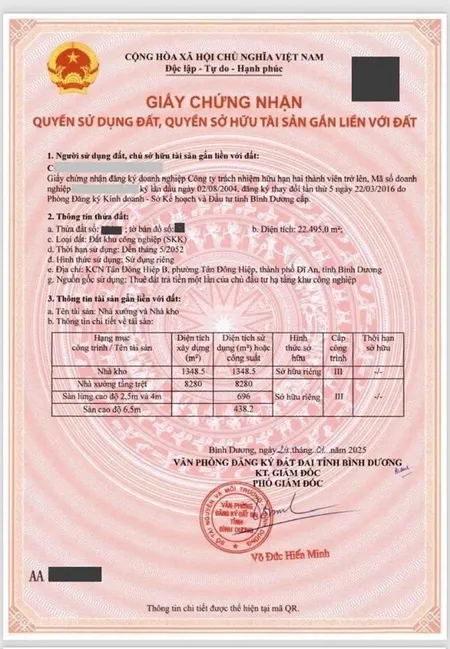 Kho xưởng trong kcn tân đông hiệp b, tp. dĩ an (nay phường tân đông hiệp tp hcm)