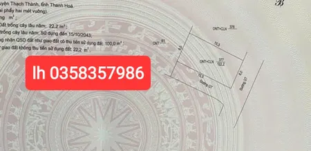 Bán đất 122.2m² ngang 8m Xã Thành Vinh