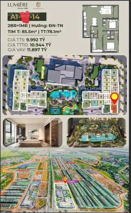 [ hot] duy nhất căn 14 tầng đẹp lumie're cổ loa của cđt masterise home