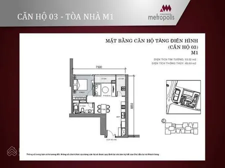 Căn hộ 55m2 tòa m1 giá 8.9 tỷ (0913 809 ***) tầng 35