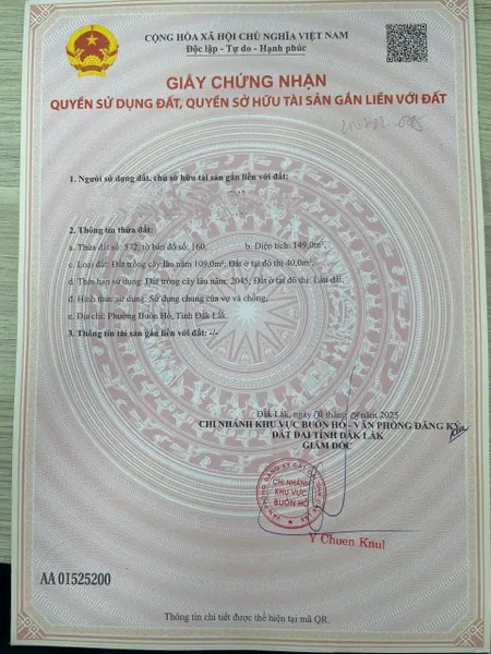 Bán đất 150m² giá 1.08 tỷ Phường Buôn Hồ