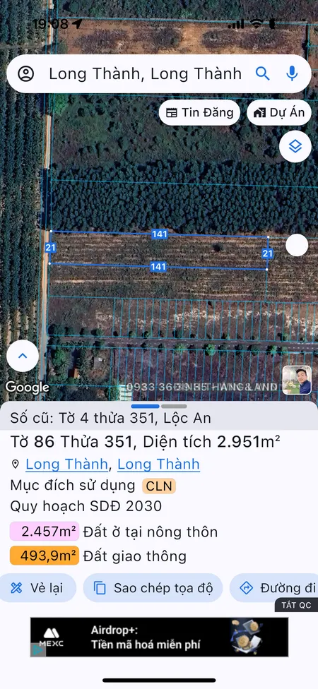 Bán đất 5910m² ngang 42m giá 23.6 tỷ Xã Long Thành