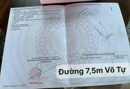 📌📌📌LÀM VIỆC TRỰC TIẾP GIÁ TỐT !!!  Chào bán lô đất đường 7,5m Võ Tự