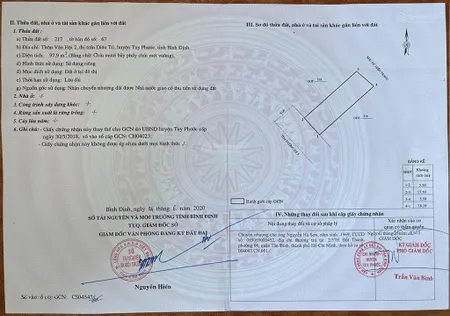 Cần bán lô đất 97,9 m2 tại thôn vân hội 2, thị trấn diêu trì, tuy phước, bình định