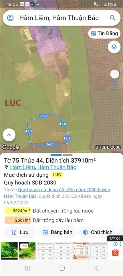 Bán đất lúa gần 4 sào 130tr/sào cách khu dân cư 150m thích hợp làm nhà vườn, nông trại, dưỡng già