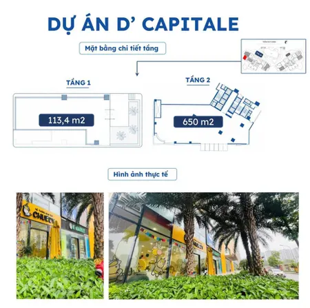 Bán shophouse lô c6 01,02 nhà trẻ 2 tầng 765m2 tại vinhomes d'capitale, hàng hot chính chủ