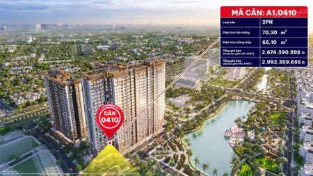 Căn 2pn giá rẻ nhất thị trường chỉ 2,442 tỷ, mua nhà nhận ngay xe vf5 0925 908 ***