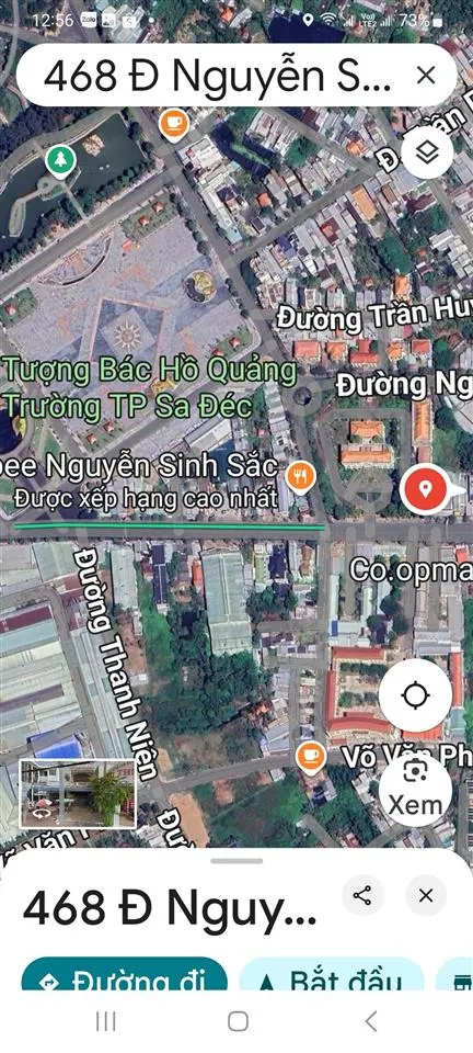 Đất bán hoặc cho thuê dài hạn, mặt tiền đường nguyễn sinh sắc, phường 1, sa đéc đồng tháp.