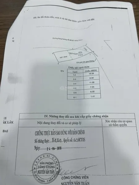 Bán đất chính chủ đường hùng vương 100m2 có 50m2 thổ cư