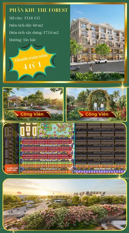 Bán rẻ nhất 60m2 vinhomes green city long an tx18 135, giá hiếm chỉ 4.11 tỷ, nhiều khuyến mãi