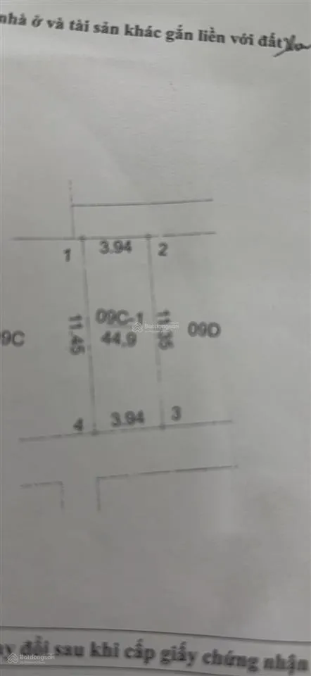 Cc cần bán 44,9m2, 2 mặt tiền ô tô đỗ cửa tổ 14 hòa bình yên nghĩa, giá đầu tư