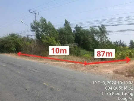 Ngân hàng thanh lý giá cực tốt, tài sản mt ql 62 kiến tường, long an, giá 4,579tỷ, dt 1397m2 (ođt)